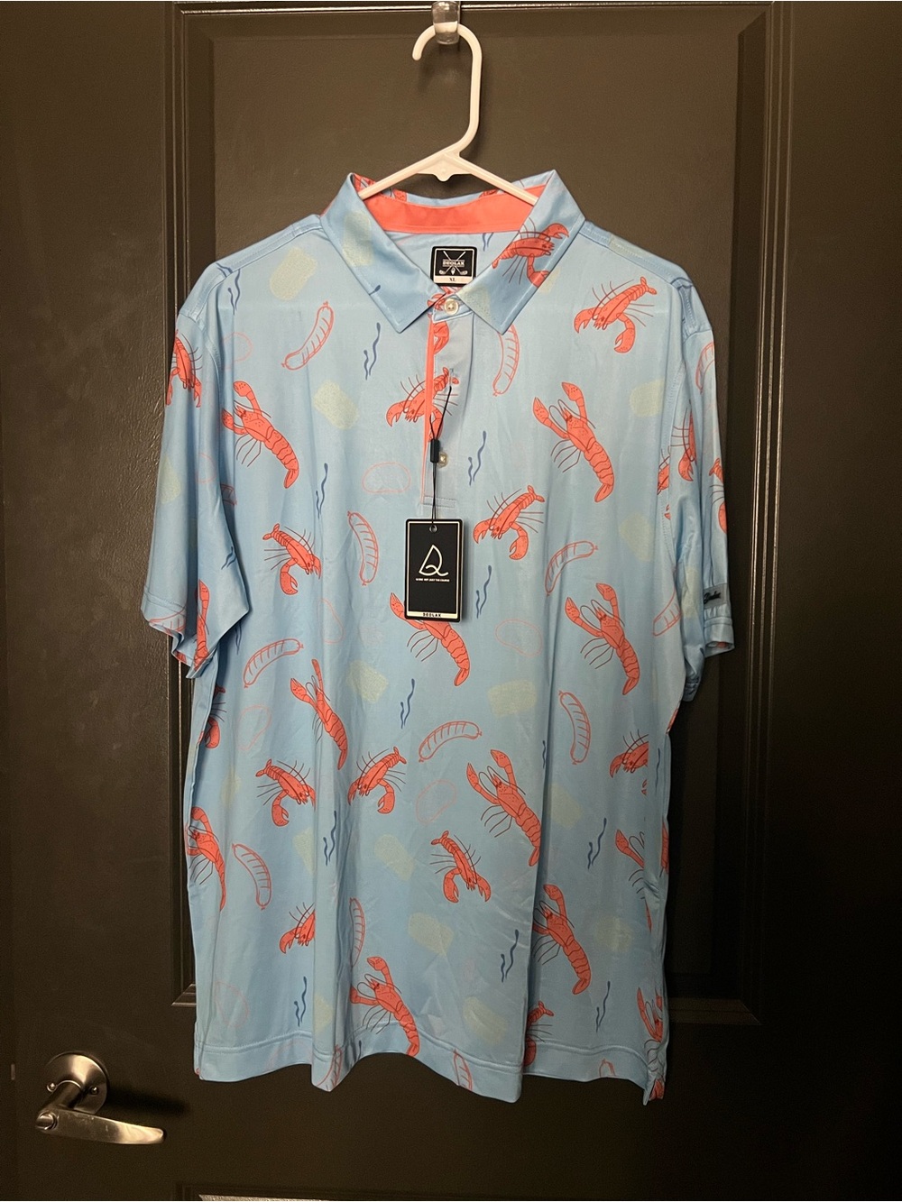 NWT Deolax Lobster Print Polo Shirt